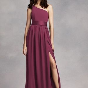 WHITE by Vera Wang One Shoulder Gown in Wine